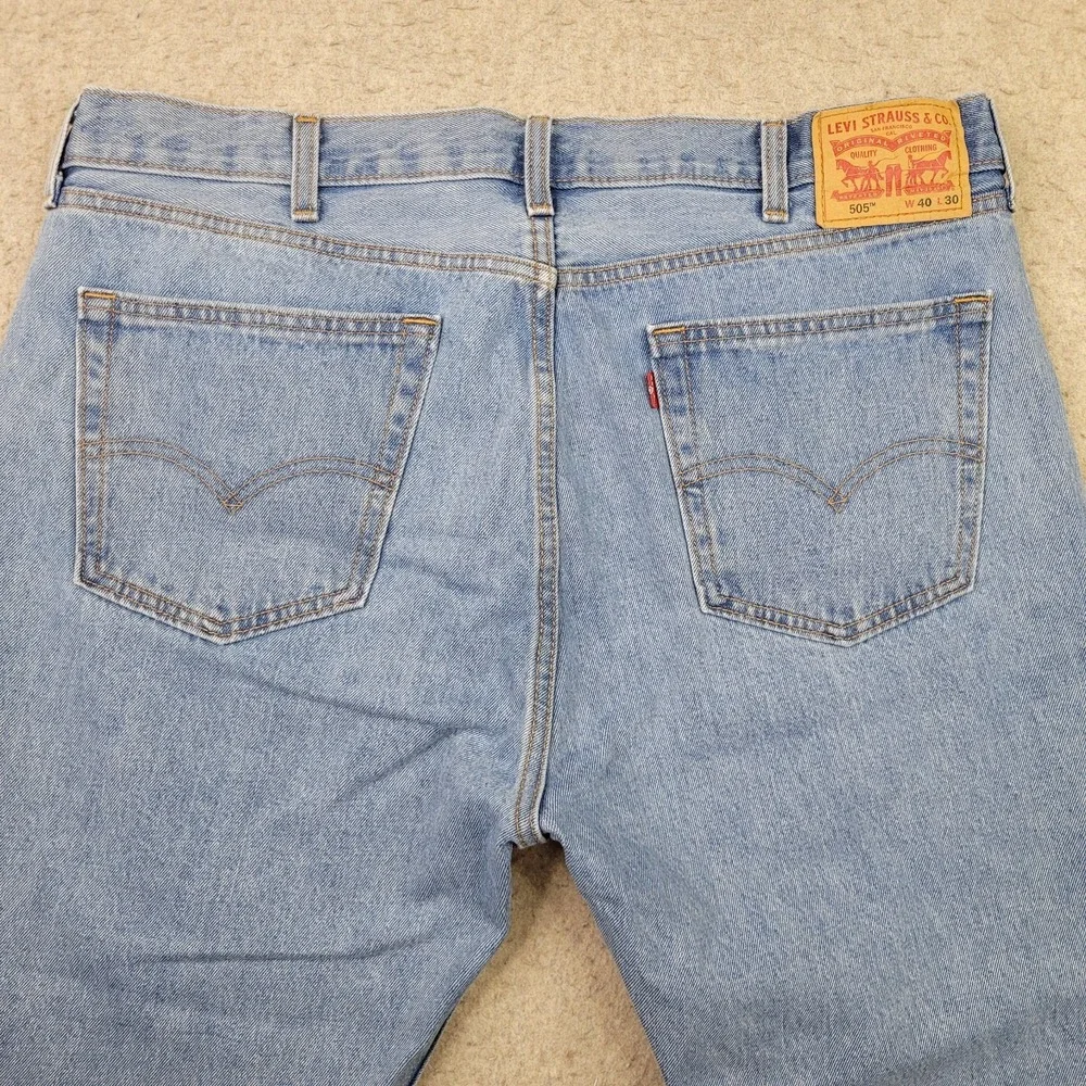 Lot of 2 Levis 505‎ Regular Fit Jeans Mens 40x30 Blue Denim Workwear Cowboy